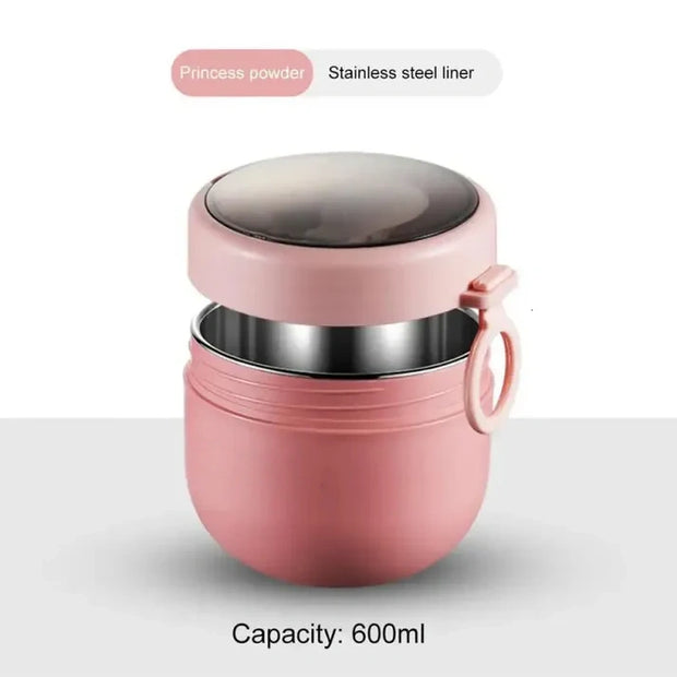 600ml Stainless Steel Lunch Box – Food Thermos, Soup Storage Vacuum Insulated Container