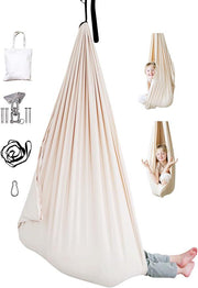 Outdoor Double Layer Cotton Sensory Compression Swing, Special Needs Therapy Swing, Holds 200 lbs, 360° Swivel Hardware Included (Desert Sage)