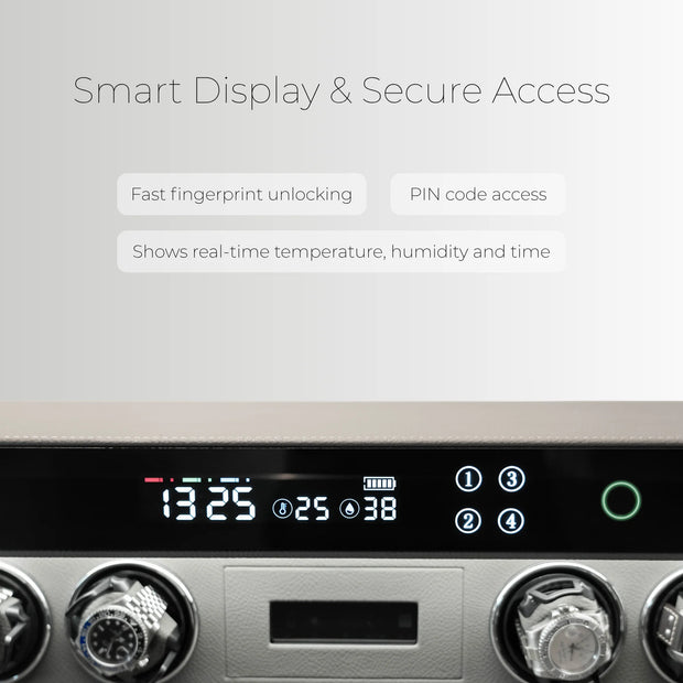 The ChronoVault 6: Smart Biometric Watch Winder & Vault