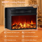 Rotating Fireplace Side Table with Heater & Charging Station