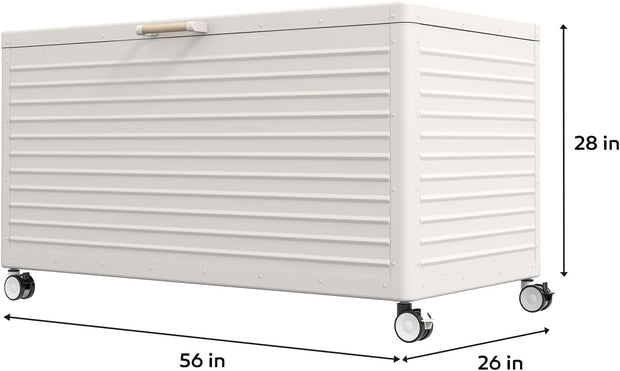 Large Outdoor Storage Chest with Wheels|Minimalist Design & Easy Assembly