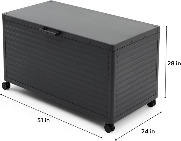 Large Outdoor Storage Chest with Wheels|Minimalist Design & Easy Assembly