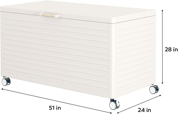 Large Outdoor Storage Chest with Wheels|Minimalist Design & Easy Assembly