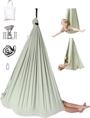 Outdoor Double Layer Cotton Sensory Compression Swing, Special Needs Therapy Swing, Holds 200 lbs, 360° Swivel Hardware Included (Desert Sage)