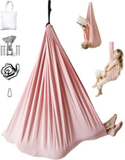 Outdoor Double Layer Cotton Sensory Compression Swing, Special Needs Therapy Swing, Holds 200 lbs, 360° Swivel Hardware Included (Desert Sage)