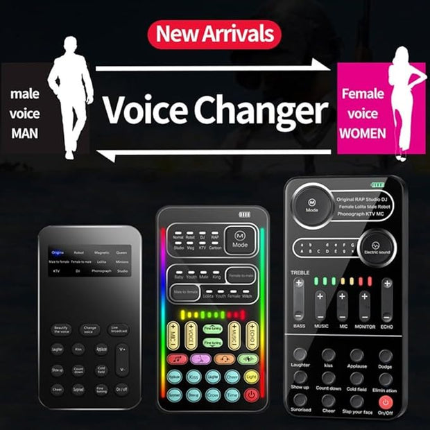 Lightweight Voice Changer with 8 Unique Sounds for Pranks and Costume Parties (Sound Card set)