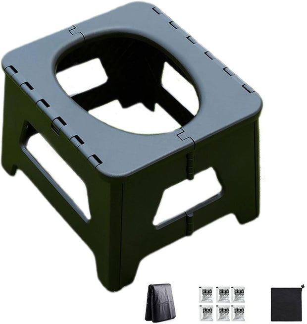 Portable Camping Toilet - Portable Toilet for Adults Camping - Compact Seat with Accessories for Hiking Tent Car Travel Shower Privacy