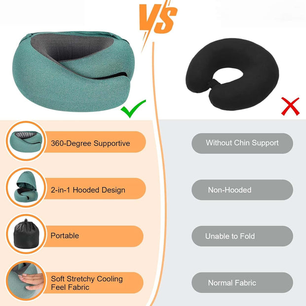 🏆 Ultimate Hooded Travel Pillow for Unbeatable Relaxation Anywhere! 🏆