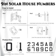 9 Inch Solar Lighted House Numbers for Outside
