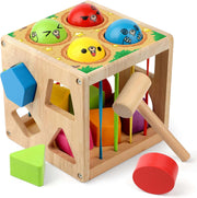 Wooden Shape Sorter Cube Activity Toy 🎯