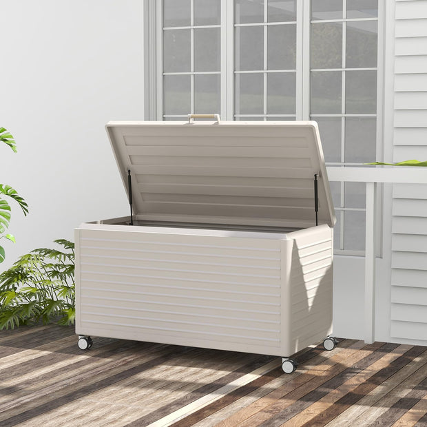 Large Outdoor Storage Chest with Wheels|Minimalist Design & Easy Assembly