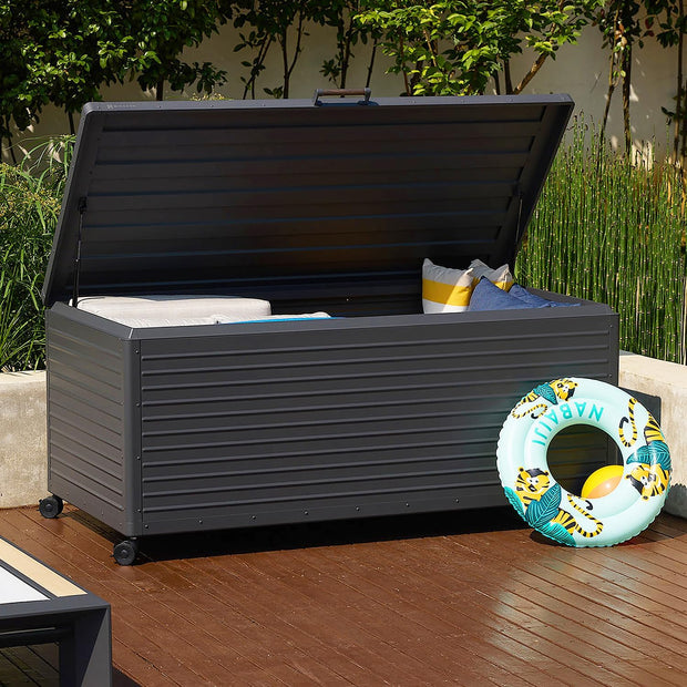 Large Outdoor Storage Chest with Wheels|Minimalist Design & Easy Assembly