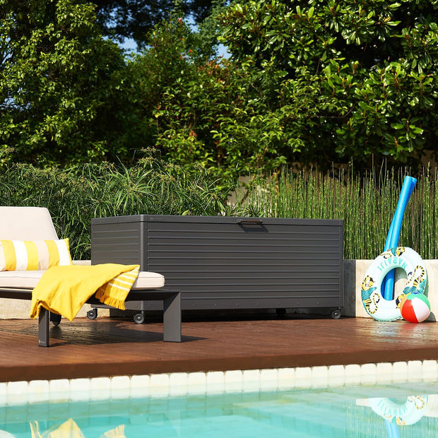 Large Outdoor Storage Chest with Wheels|Minimalist Design & Easy Assembly