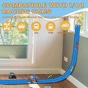Flex Track 15 Ft Starter Set, Flexible Race Car Ramp Track for Ages 3 & Up with Suction Cups Compatible with Diecast 1/64th Cars