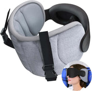 Travel Neck Pillow with Eye Mask – Ergonomic Memory Foam Pillow for Airplane & Car Travel