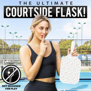 Pickleball Paddle Shaped Flask – 20oz Beverage Holder with Funnel & Spout
