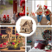 DIY Wooden Christmas Village Set – 5 Unfinished Mini Houses, Paint, Brushes, and Glitter