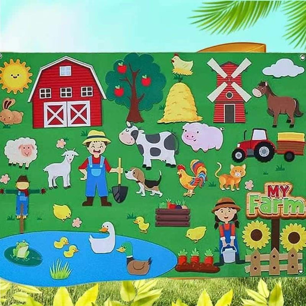 🦁 Zoo Animals Felt Board Story Set - 32 Pieces 🐘