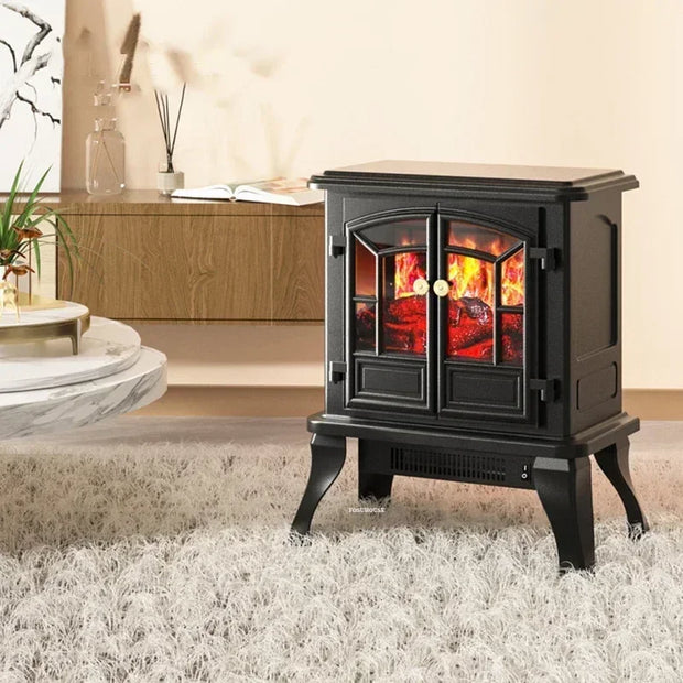 🔥 Vintage-Style Electric Fireplace Heater