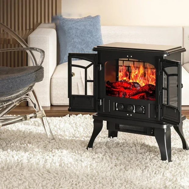 🔥 Vintage-Style Electric Fireplace Heater