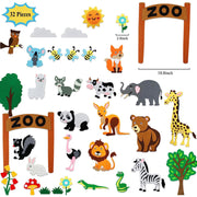 🦁 Zoo Animals Felt Board Story Set - 32 Pieces 🐘