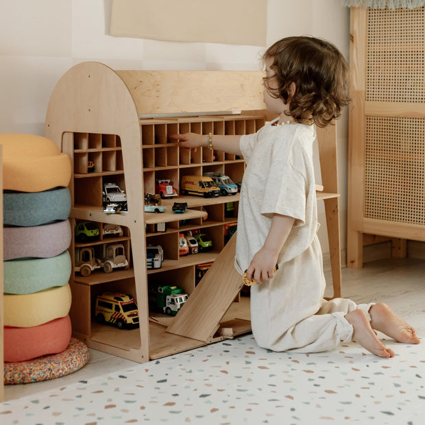 🌟🚙Toy Parking Garage with Elevator – Interactive Wooden Car Storage & Play Set 🚗✨