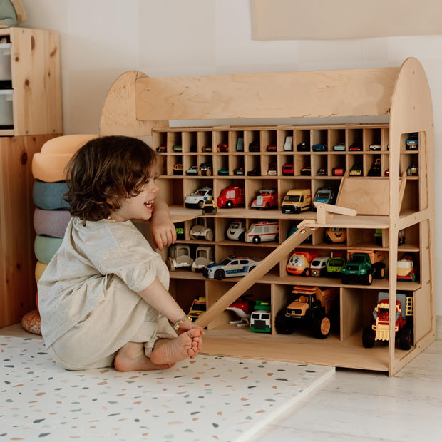 🌟🚙Toy Parking Garage with Elevator – Interactive Wooden Car Storage & Play Set 🚗✨